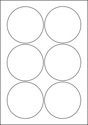 Paper Labels, 6 Round Labels Per Sheet, 88mm Diameter, LP6/88R