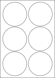 Paper Labels, 6 Round Labels Per Sheet, 92mm Diameter, LP6/92R