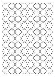 Paper Labels, 88 Round Labels Per Sheet, 22mm Diameter, LP88/22R