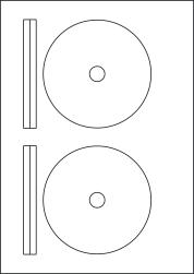 Red CD & DVD Labels, 2 Per Sheet, 117mm Diameter