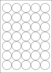 Removable Labels, 35 Round Labels, 37mm Diameter, LP35/37R REM