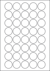 Round Coloured Labels, 40 Per Sheet, 32mm Diameter, LP40/32R C