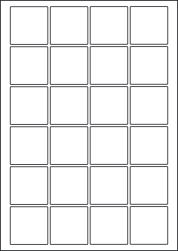 Square Labels For Inkjet/Laser Printers, 24 per sheet, 45 x 45mm, LP24/45SQ