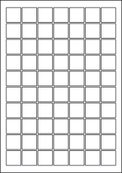 Square Mirrored Stickers, 70 Per Sheet, 25 x 25mm, LP70/25SQ MSP
