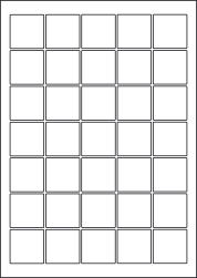 Square Removable Labels, 35 Per Sheet, 37 x 37mm, LP35/37SQ REM
