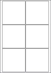Square Removable Labels, 6 Per Sheet, 95 x 95mm, LP6/95SQ REM