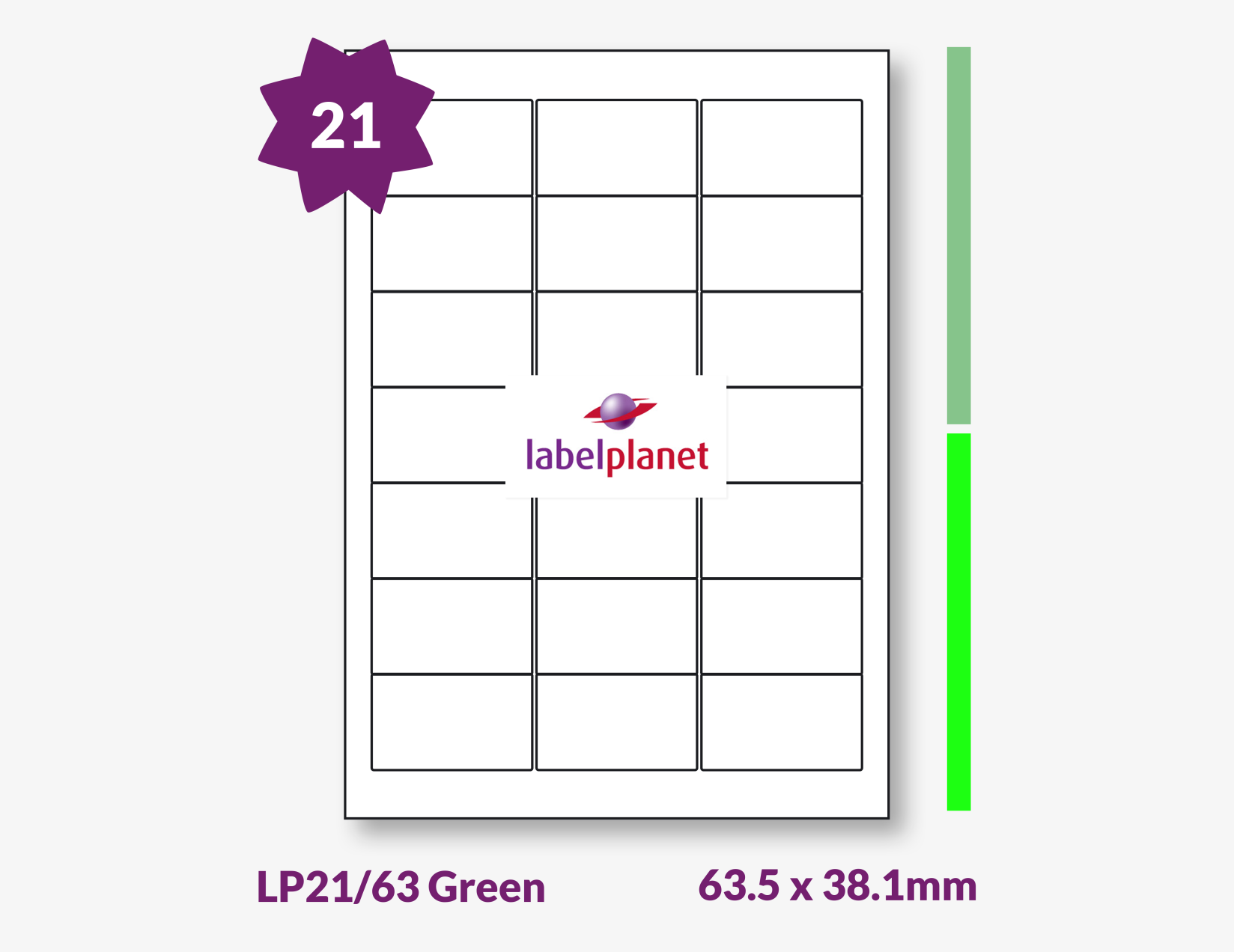 Buy Product Code LP21/63 G & LP21/63 FG from Labelplanet