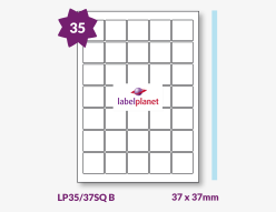 Blue Labels For Inkjet/Laser Printers, 35 per sheet, 37 x 37mm, LP35/37SQ B