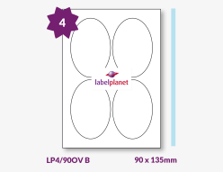 Blue Labels For Inkjet/Laser Printers, 4 per sheet, 90 x 135mm, LP4/90OV B