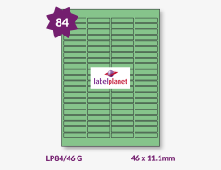 Green Labels For Inkjet/Laser Labels, 84 per sheet, 46 x 11.1mm, LP84/46 G