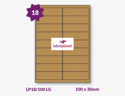 Luxury Metallic Gold Labels For Laser Printers, 18 per sheet, 100 x 30mm, LP18/100 LG