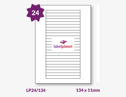 Rectangle Labels (Round Corners) For Inkjet/Laser Printers, 24 per sheet, 134 x 11mm, LP24/134