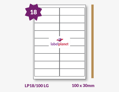 Luxury Gold Labels For Laser Printers, 18 per sheet, 100 x 30mm, LP18/100 LG