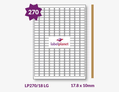 Luxury Gold Labels For Laser Printers, 270 per sheet, 17.8 x 10mm, LP270/18 LG