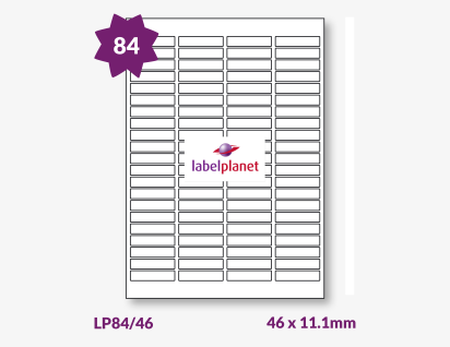 Rectangle Labels (Round Corners) For Inkjet/Laser Printers, 84 per sheet, 46 x 11.1mm, LP84/46