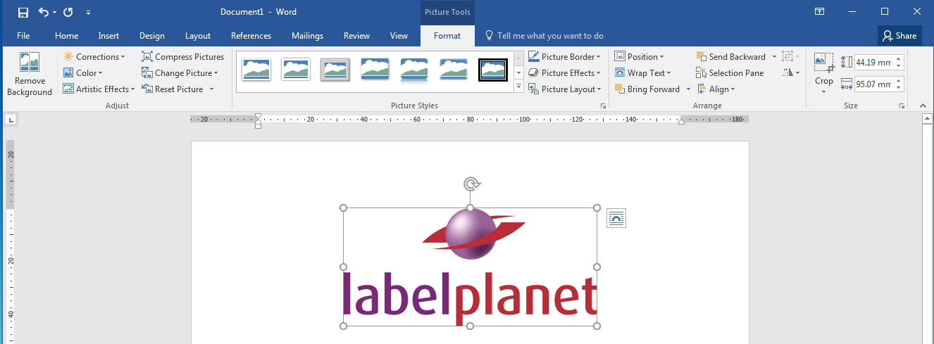 How to find the Picture Format Tools tab in Word