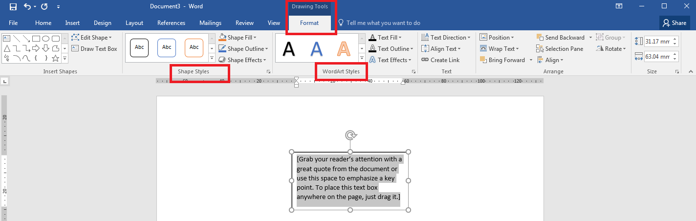 How to format text boxes in Word