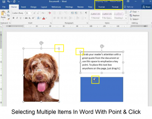 Selecting multiple items in Word with point and click