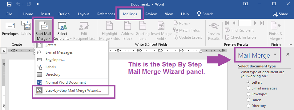 How To Start The Mail Merge Wizard