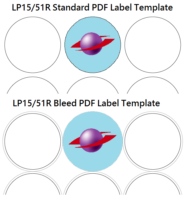 The difference between standard and bleed PDF label templates