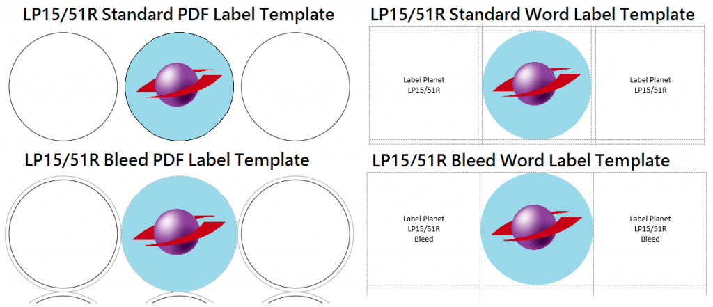 Word and PDF bleed label templates