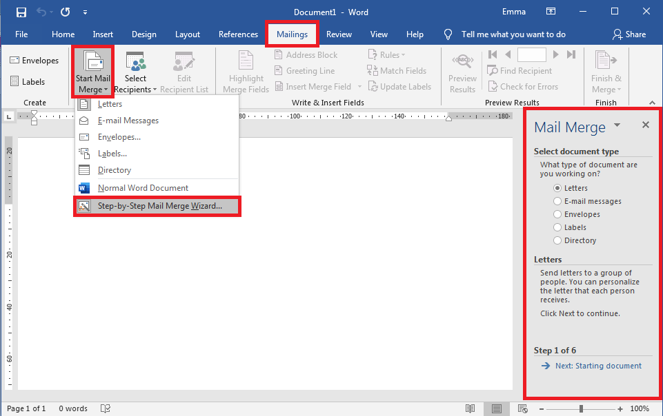 how to do a mail merge in word with labels