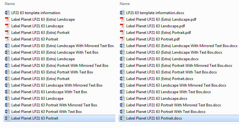 How to view file formats and file extensions of label templates