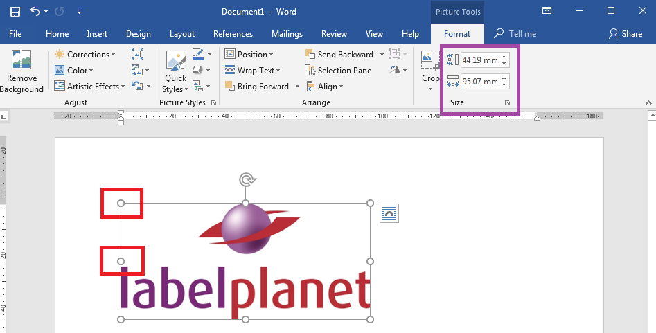 How to format images in Word label templates - Resizing Images